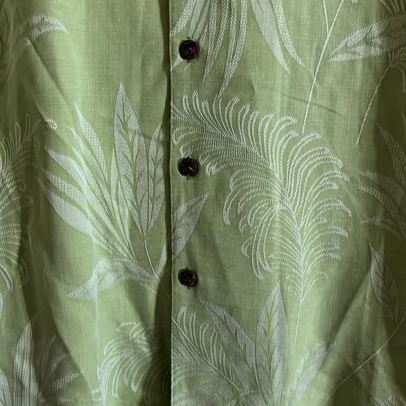 100% silk vacation style shirt leafy - Picture 2 of 6